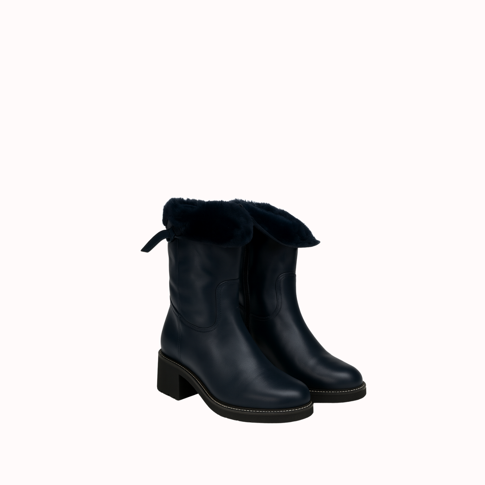 ANFIBIO BLUE LEATHER WITH FUR